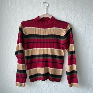 Mountain Lake Turtleneck Long Sleeve Striped Multicolor Sweater